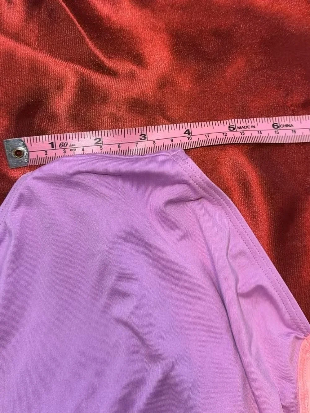 Lands' End Girls' Colorblock One-Piece Rash Guard in Purple, Coral & Aqua